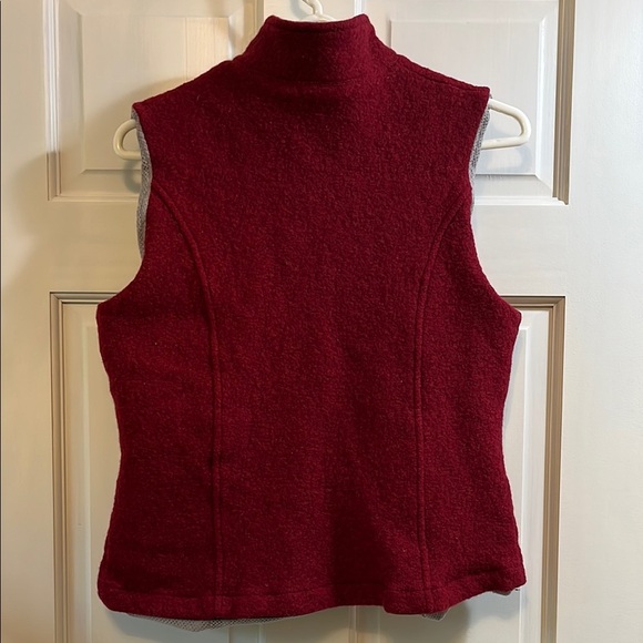 Woolrich Red Boiled Wool Mesh Lined Full Zip Up Vest - Size Small - Picture 10 of 16